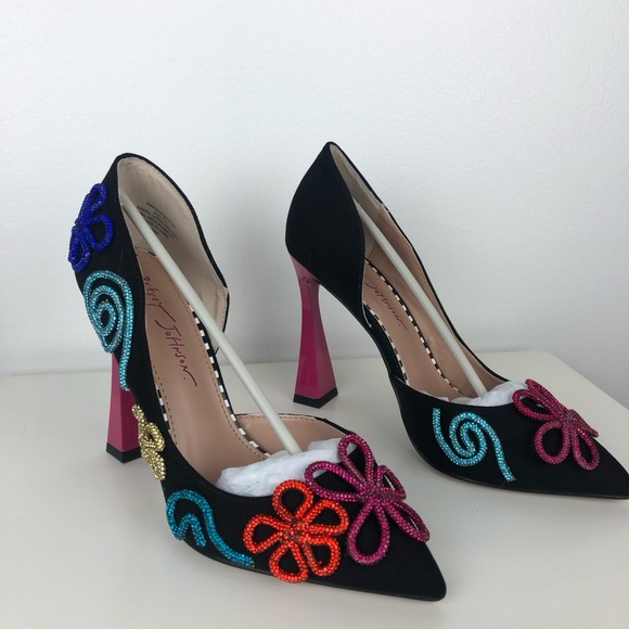 Betsey Johnson Kimara Rhinestone Doodle Embellished Pump Artistic Heels - Picture 5 of 13